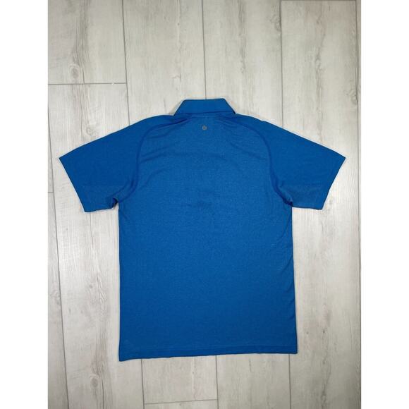 Lululemon Men's Large Metal Vent Tech Short Sleeve Polo Shirt Blue Casual - Picture 4 of 12